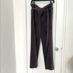 Japanese inspired wide leg grey velvet pant Sz S